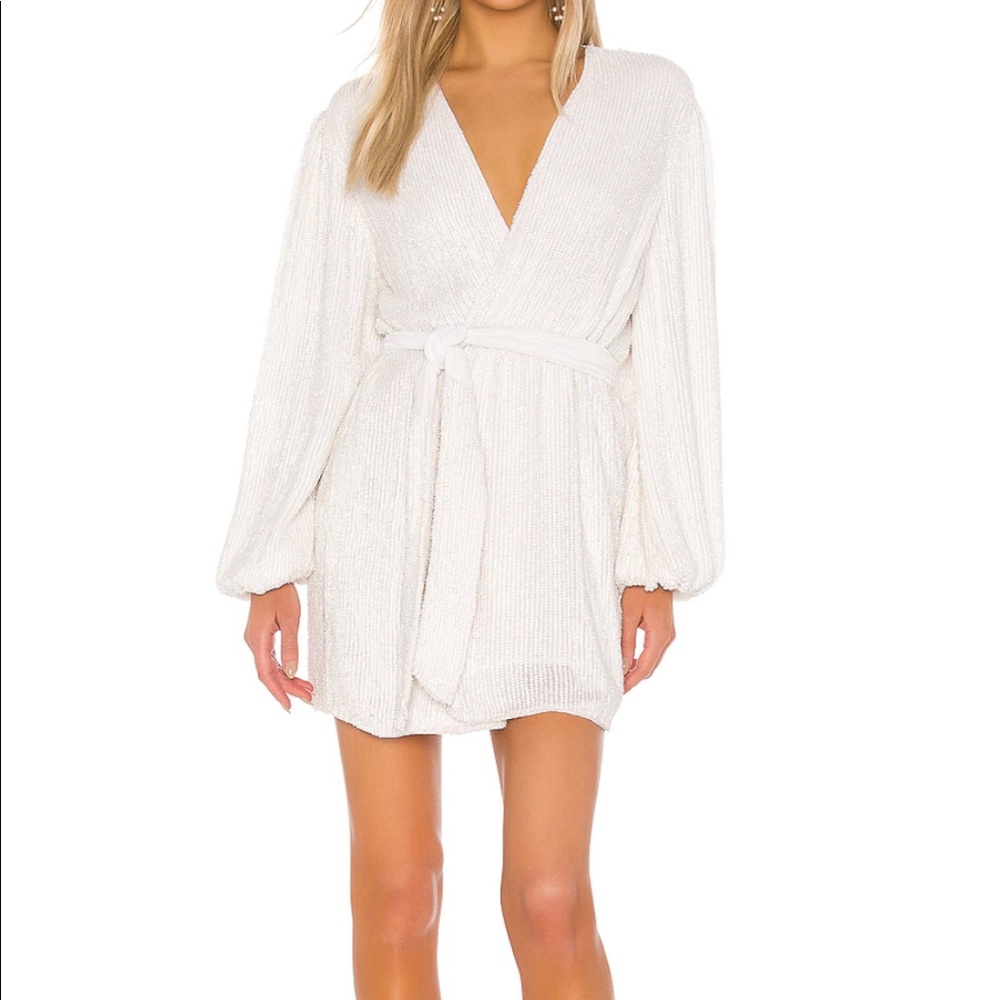 Retrofete Gabrielle Robe Dress in Moonglow White